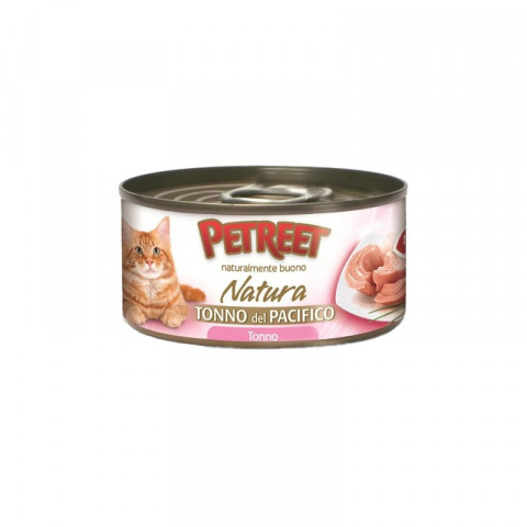 Влажный корм Petreet для взрослых кошек с кусочками тихоокеанского тунца в рыбном бульоне - 70 г