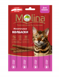 Molina Жевательные колбаски для кошек с курицей и уткой 20 г