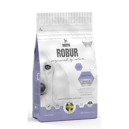 Bozita Robur Sensitive Single Protein сухой корм для взрослых собаквсех пород с ягненком - 3 кг