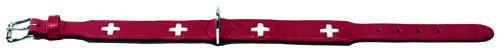 Hunter ошейник для собак Swiss 42 (35-39,5 см) кожа красный/черный