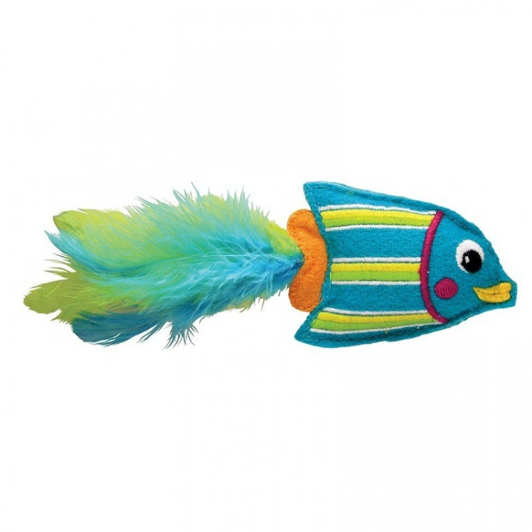 Kong игрушка для кошек Тропическая рыбка с кошачьей мятой голубая  12 см