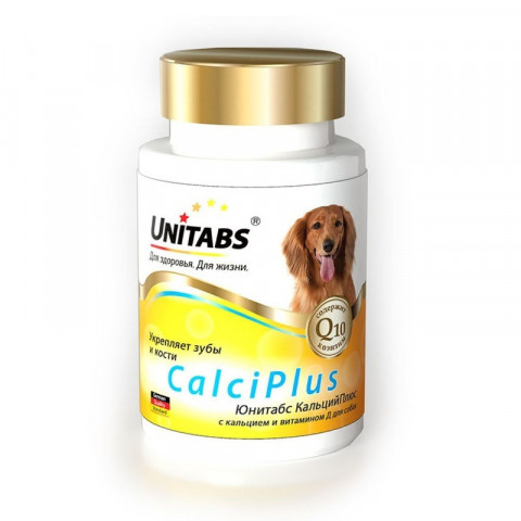 Unitabs CalciPlus с Q10 для собак 100 таб