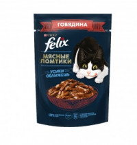 Felix мясные ломтики паучи для кошек ,с говядиной 26шт х 75гр.