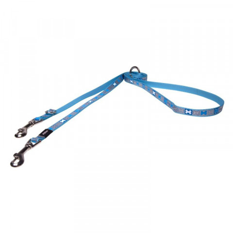 Поводок перестежка для собак ROGZ Reflecto S-12мм 2 м (Голубой HLM241Y)