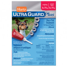 Капли Hartz Ultra Guard Plus инсектоакарицидные для собак и щенков весом от 6 до 14 кг - 3 пипетки по 1,3 мл