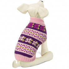 Triol свитер для собак "Цветочки", розово-фиолетовый S, 25 см