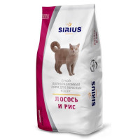 Sirius Сухой корм для взрослых кошек, лосось и рис - 10 кг