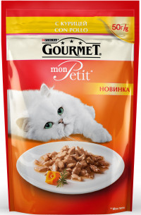 Паучи Gourmet Mon Petit Con Pollo для взрослых кошек с курицей - 50 г