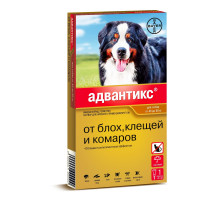 Капли Адвантикс от блох, клещей и комаров для собак весом от 40 до 60 кг - 1 пипетка