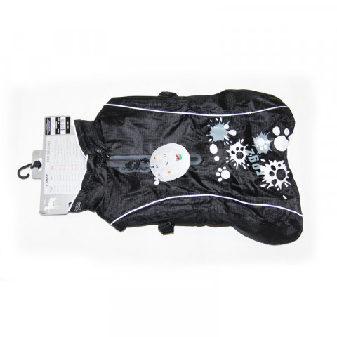 Rogz попона утепленная, длина спины собаки 36 см черная с белым