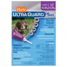 Капли Hartz Ultra Guard Plus инсектоакарицидные для собак и щенков весом от 14 до 28 кг - 3 пипетки по 4,1 мл