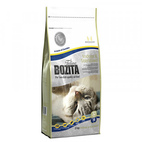 Bozita Feline Indoor & Steralised сухой корм для домашних и стерилизованных кошек с курицей - 2 кг