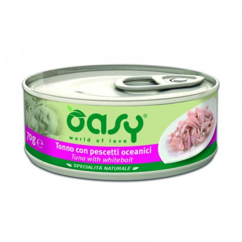 Oasy Wet cat Specialita Naturali Tuna with Whitebait дополнительное питание для кошек с тунцом и мальками в консервах - 70 г (1 шт)