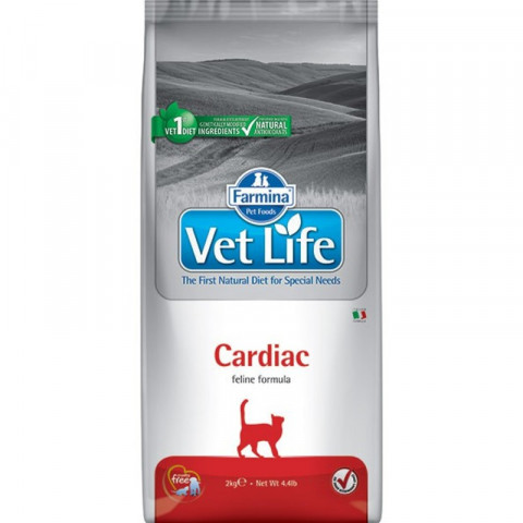 Farmina Vet Life Cat Cardiac (Диетический сухой корм для кошек для поддержания работы сердца при хронической сердечной недостаточности) 2 кг