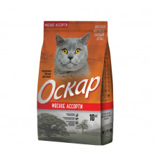 Сухой корм Оскар для взрослых кошек мясное ассорти - 10 кг