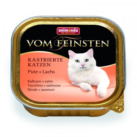 Animonda Консервы Vom Feinsten for castrated cats для кастрированных кошек с индейкой и лососем - 100 г