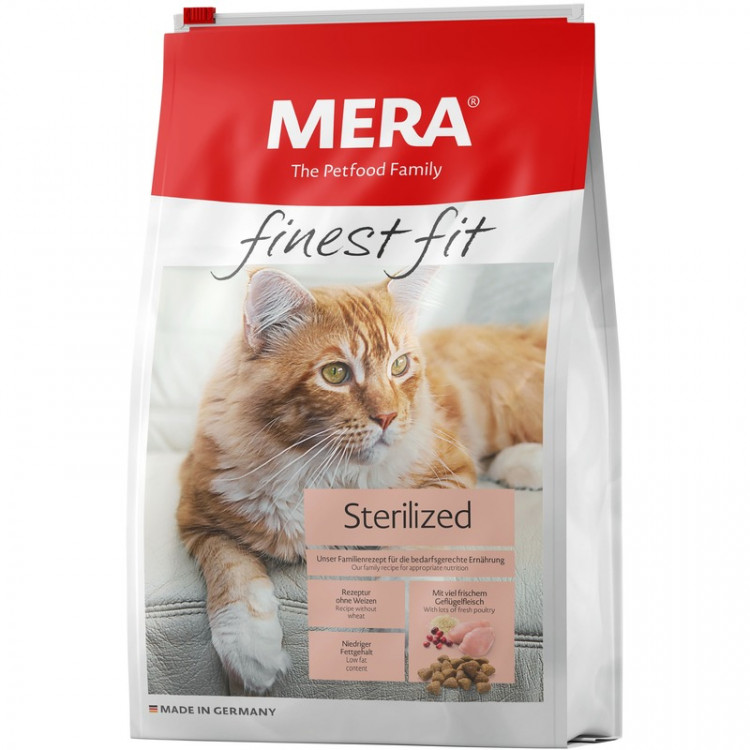 Сухой корм Mera Finest Fit Sterilized для стерелизованных кошек с курицей - 10 кг