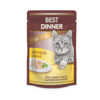 Best Dinner High Premium паучи для кошек с курицей в желе - 85 г