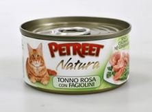 Влажный корм Petreet для взрослых кошек с тунцом и зеленой фасолью - 70 г