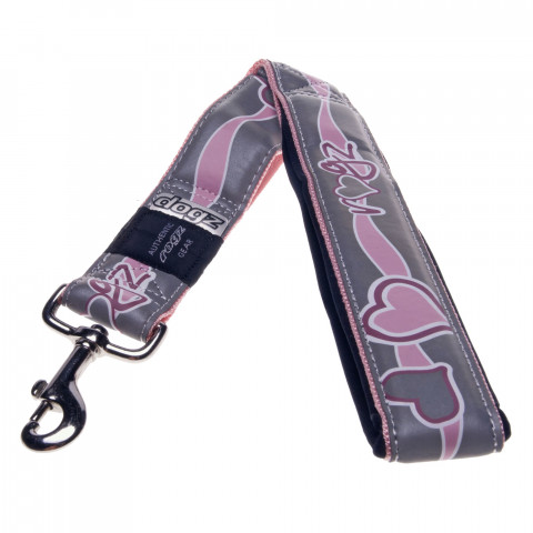 Поводок Rogz для собак крупных пород серо-розовый 0,5 м