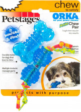 PETSTAGES набор из двух игрушек для собак мелких пород "ОРКА косточка+гантеля" ультра-мини