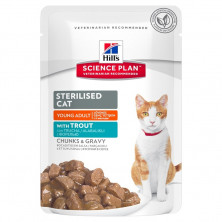 Влажный корм Hill's Science Plan для молодых стерилизованных кошек и кастрированных котов, пауч с форелью в соусе - 85 г