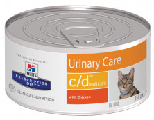 Влажный диетический корм для кошек Hill's Prescription Diet c/d Multicare Urinary Care при профилактике мочекаменной болезни (МКБ), с курицей - 156 г
