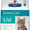 Hill's Prescription Diet t/d Dental Care корм для кошек диета для поддержания здоровья ротовой полости курица 1,5 кг