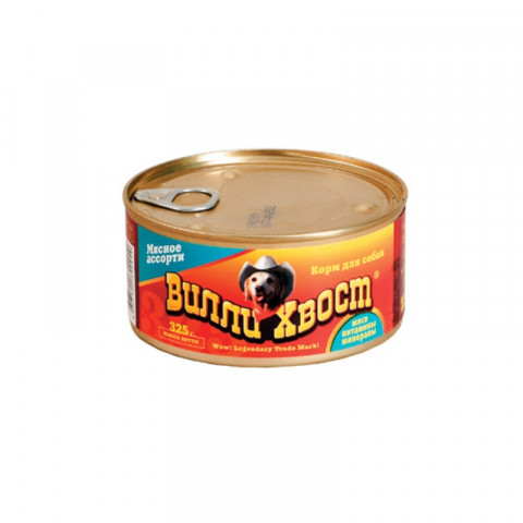 Влажный корм Вилли Хвост для собак мясное ассорти - 325 г
