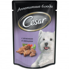 Cesar корм паучи из ягненка с овощами для взрослых собак - 100 г