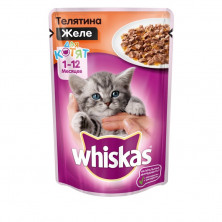 Whiskas паучи в форме желе с телятиной для котят до 1 года - 85 г