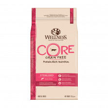 Беззерновой cухой корм Wellness Core Sterilised для кастрированных котов и кошек с лососем