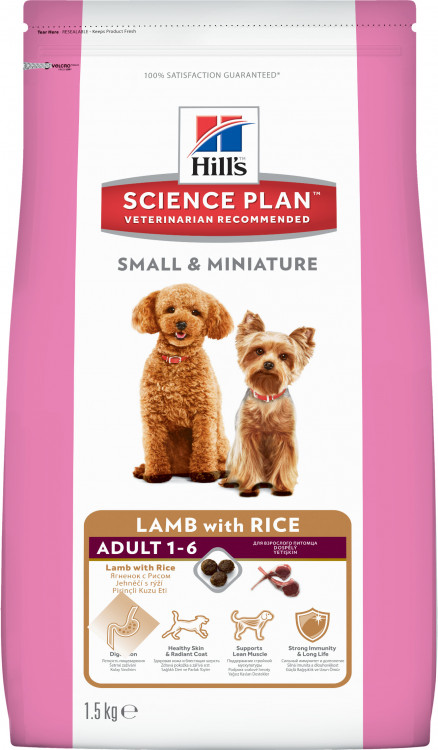 Hill's Science Plan Small & Miniature сухой корм для собак мелких и миниатюрных пород от 1 до 6 лет с ягненком и рисом - 1.5 кг