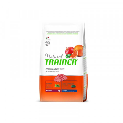 Trainer Natural Medium Adult для взрослых собак средних пород с говядиной и рисом 3 кг