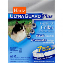 Ошейник Hartz Ultra Guard Plus инсектоакарицидный для кошек и котят белый - 27 см + 10%