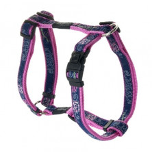 Шлейка Rogz для собак средних пород сине-розовая