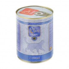 Clan Classic влажный корм для кошек мясное ассорти с птицей в консервах - 340 г