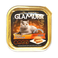 Влажный повседневный корм Glamurr для взрослых кошек с курицей - 100 г