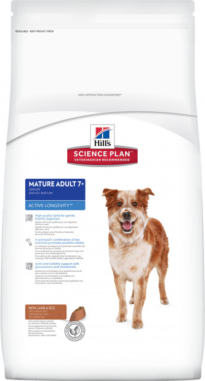 Hill's Science Plan Active Longevity сухой корм для собак старше 7 лет с ягненком и рисом - 12 кг