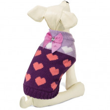 Triol свитер для собак "Сердечки", сиренево-фиолетовый XS, 20 см