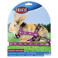 Шлейка Trixie для кролика с поводком 10 мм/1,20 м нейлоновая с рисунком