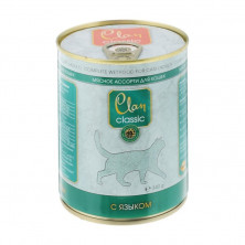 Clan Classic влажный корм для кошек мясное ассорти с языком в консервах - 340 г
