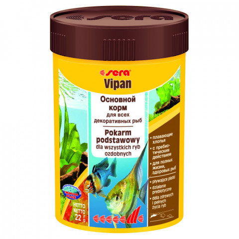Sera Vipan Корм для рыб основной в хлопьях - 100 мл