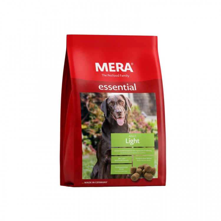 Сухой низкокалорийный корм Mera Essential Light для взрослых собак, склонных к набору веса, с мясом птицы - 12,5 кг
