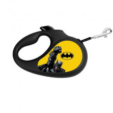 Поводок-рулетка Waudog с рисунком \"Бэтмен Желтый\", размер M, до 25 кг, 5 м, черный