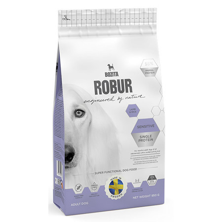 Bozita Robur Sensitive Single Protein сухой корм для взрослых собаквсех пород с ягненком - 950 г