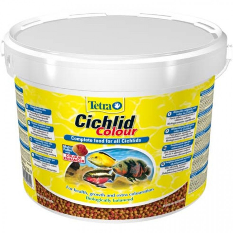 Корм Tetra Cichlid Colour для всех видов цихлид для улучшения окраса - 10 л (ведро) 3.6 кг