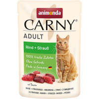 Animonda Carny Adult влажный корм для взрослых кошек с говядиной и страусом в паучах - 85 г