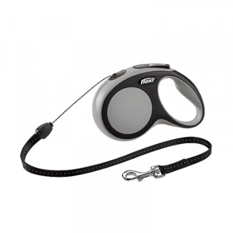 Flexi рулетка New Comfort S (до 12 кг) трос 5 м черный/серый