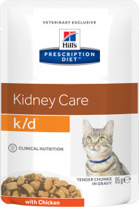 Влажный диетический корм для кошек Hill's Prescription Diet k/d Kidney Care при хронической болезни почек, с курицей - 85 г
